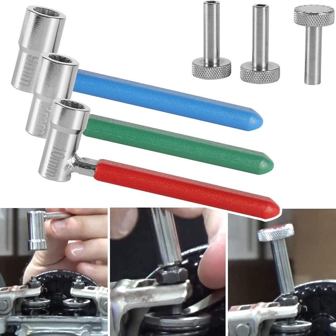 6PC Valve Tappet Adjusting Tool Set for HONDA YAMAHA SUZUKI KAWASAKI MOTORCYCLES