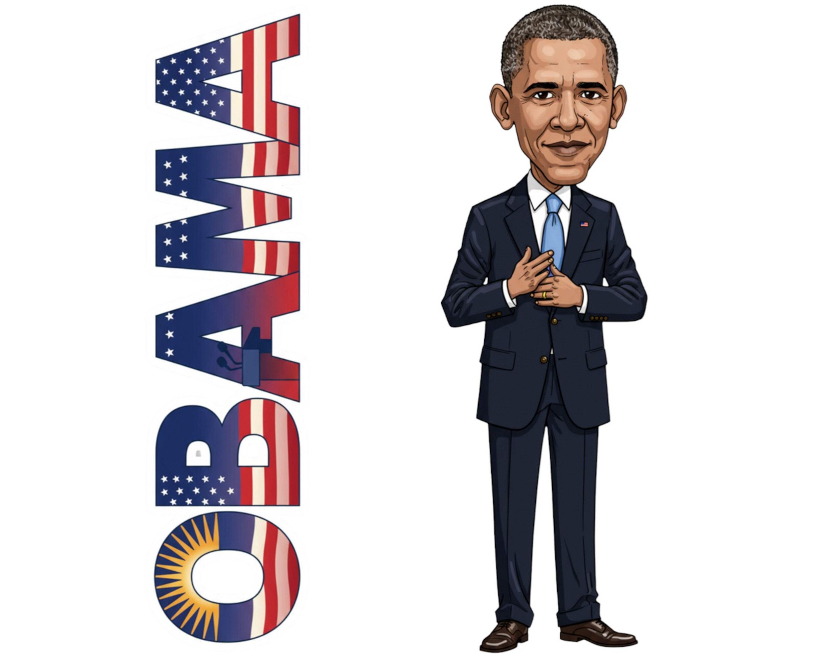Barack Obama Sticker and Magnet - No-Drama Obama Histkins™ – 44th U.S. President