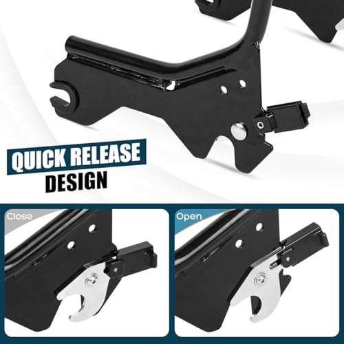 Passenger Upright Sissy Bar With Pad Docking Hardware Kit Compatible Backrest