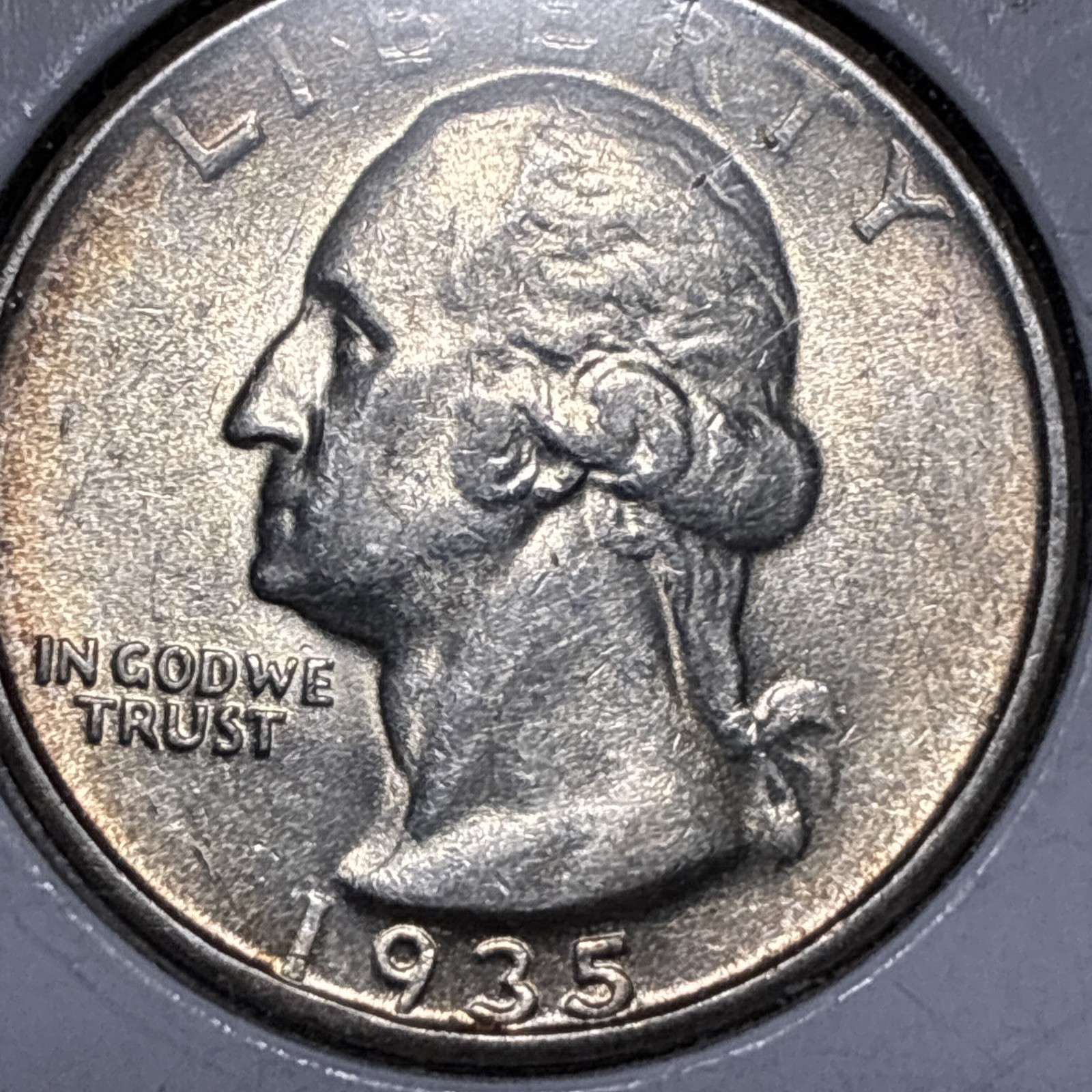 1935-P Washington Quarter No Initials Rare