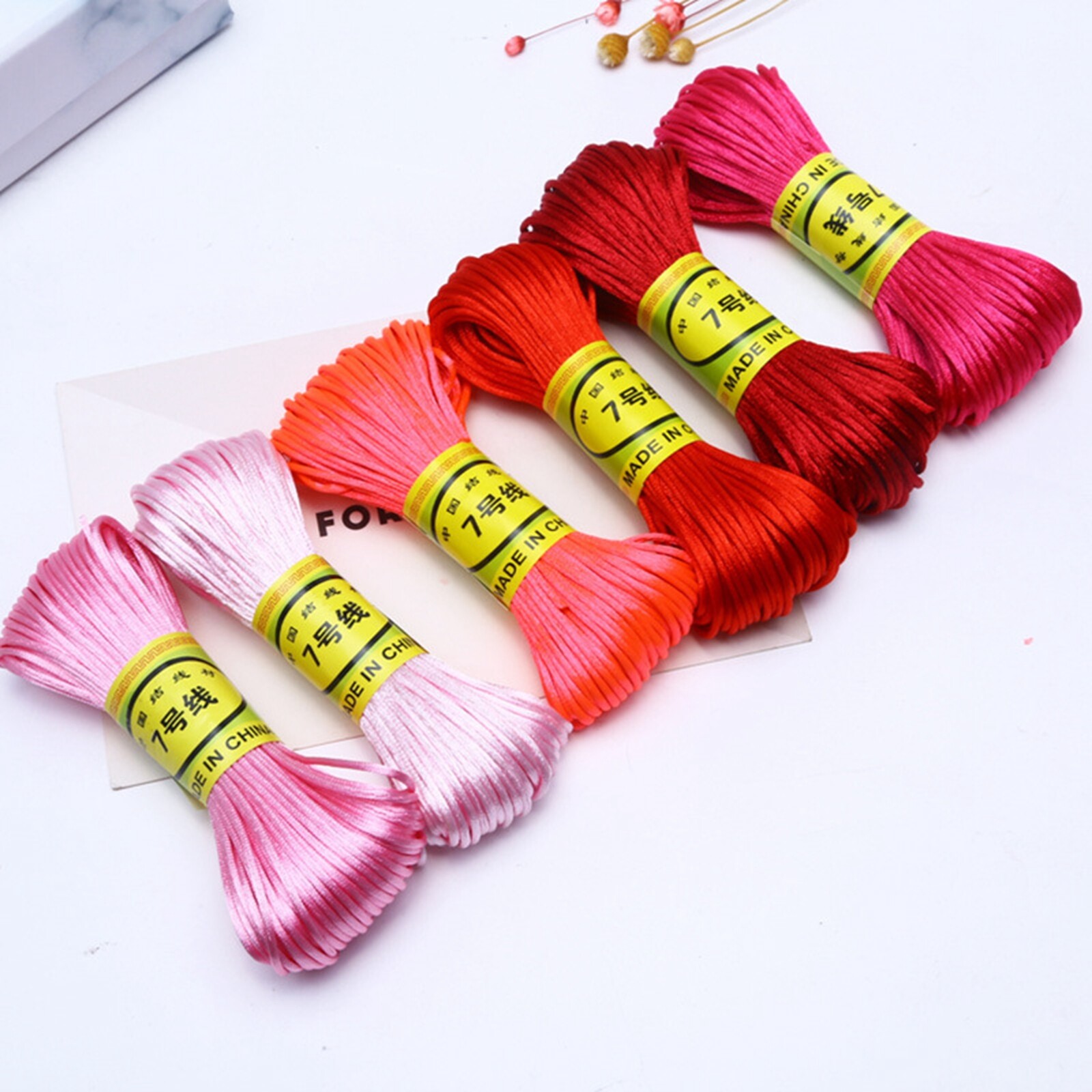 40 Meter 1.5mm Braided Macrame Satin Silk Cord Chinese Knot Nylon Rattail Thread