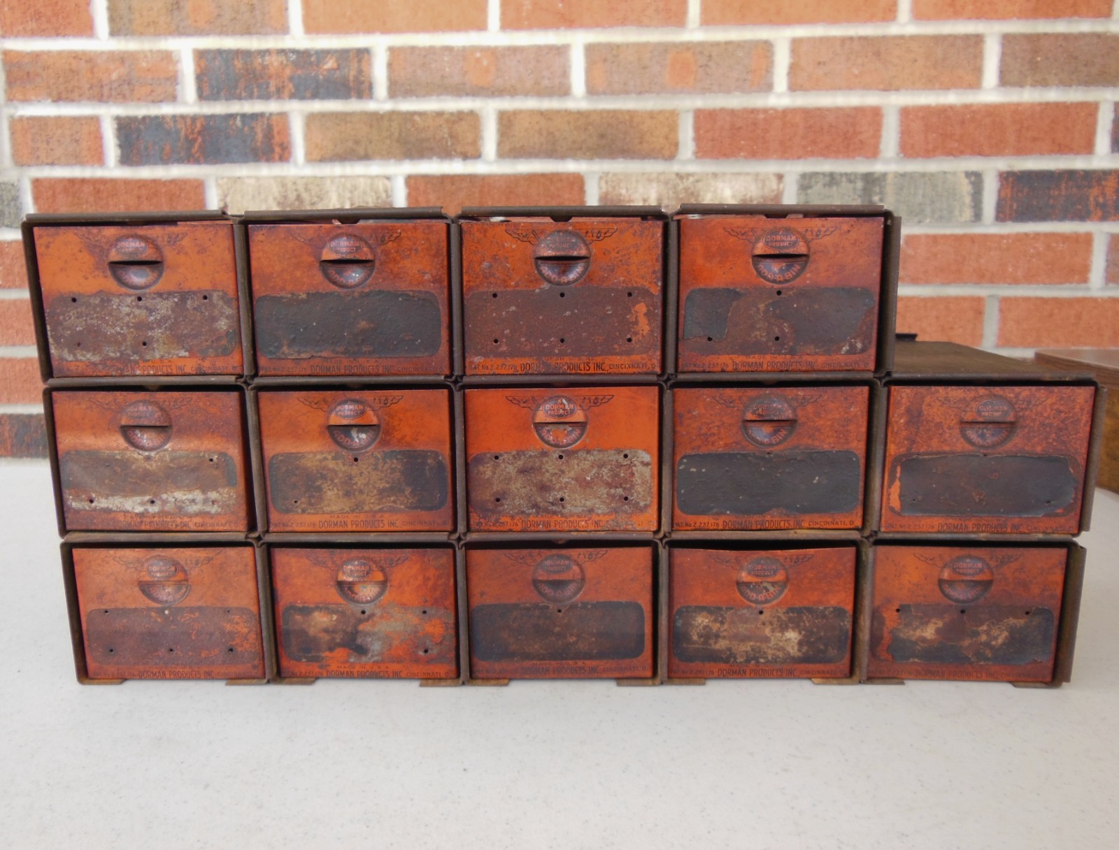 Vintage Lot Of 14 DORMAN ADD-A-BIN Tool Storage Bin Drawers For Screws, Nuts Etc