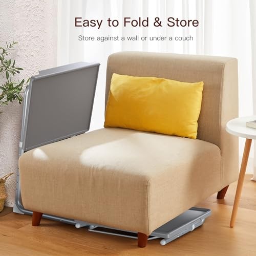 Adjustable TV Tray Table - TV Dinner Tray on Bed & Sofa, Comfortable Grey