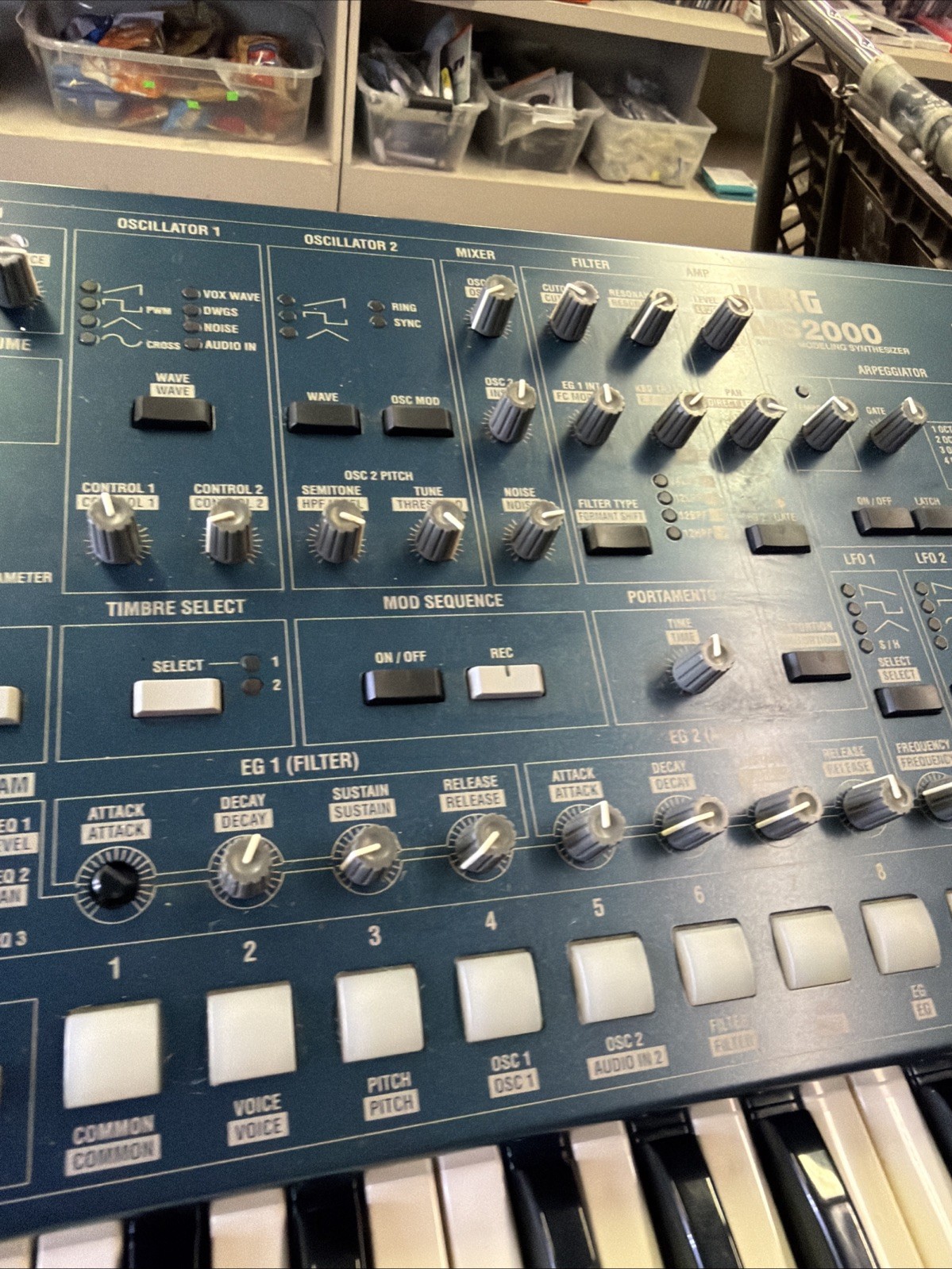 KORG MS2000 Virtual Analog Modeling Synthesizer Keyboard w/ power supply