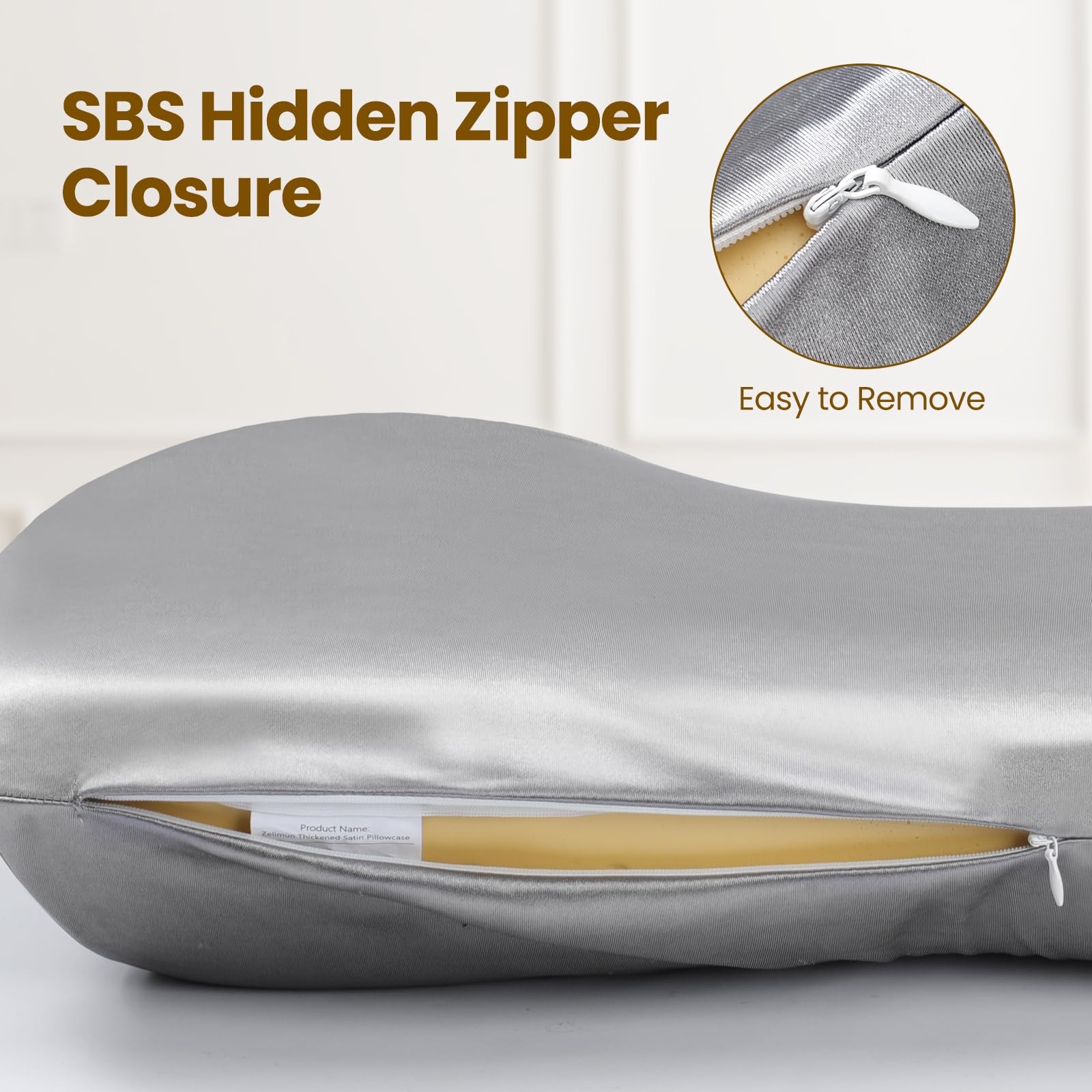 Thickened Satin Pillowcase for Cervical Pillow, Smooth & Soft Pillowcase, Con...