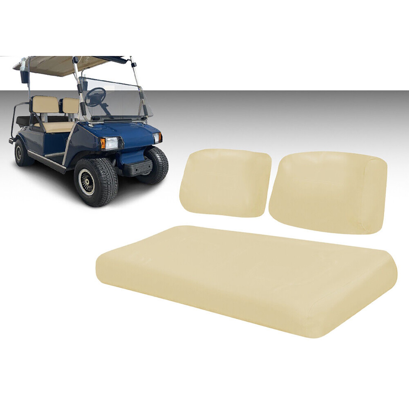 For Club Car DS 1982-2000.5 Golf Carts Brown Tan Leather Front Seat Covers