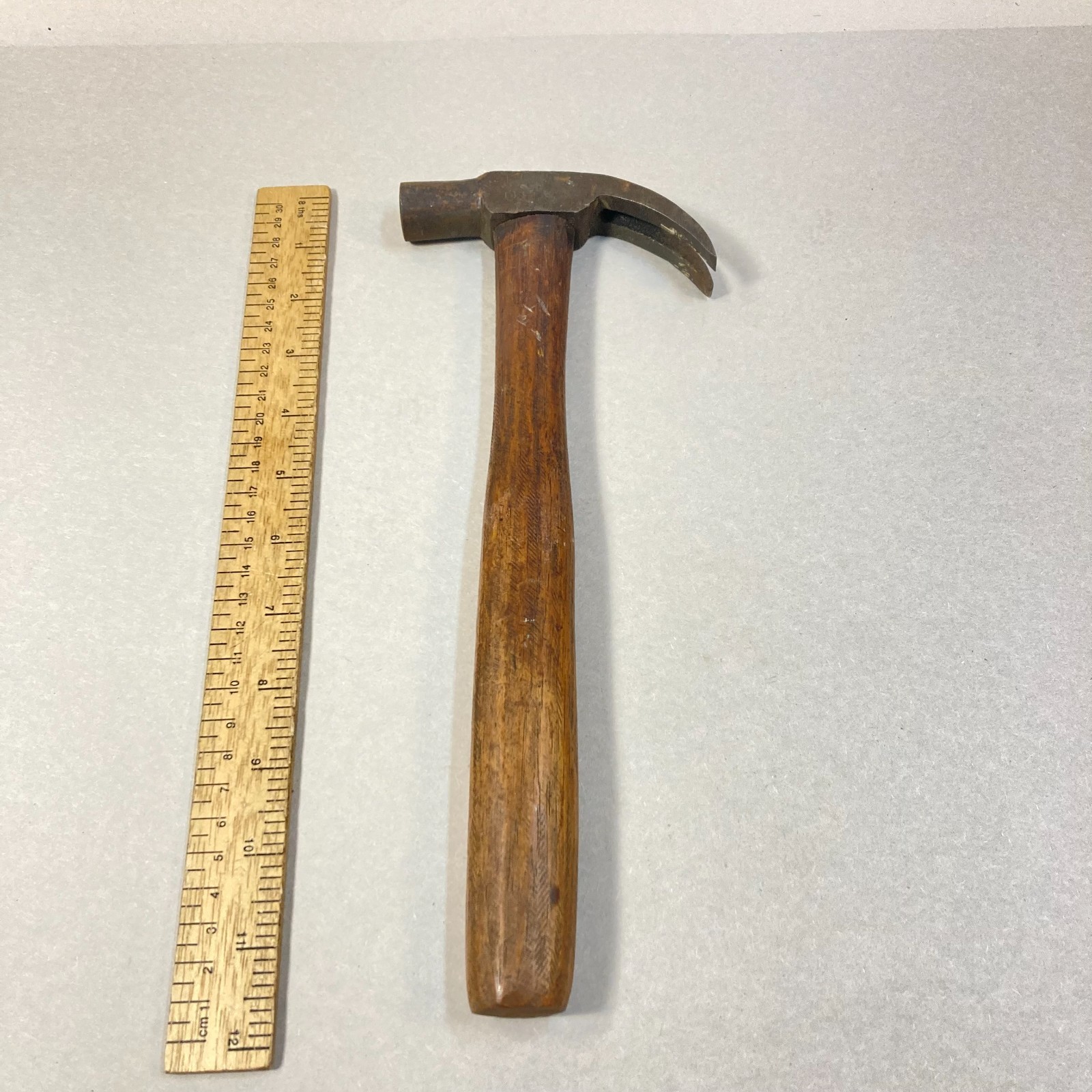Vintage Hammer Claw Plain Face Nail Claw 11 1/2" Wood Handle 14oz.