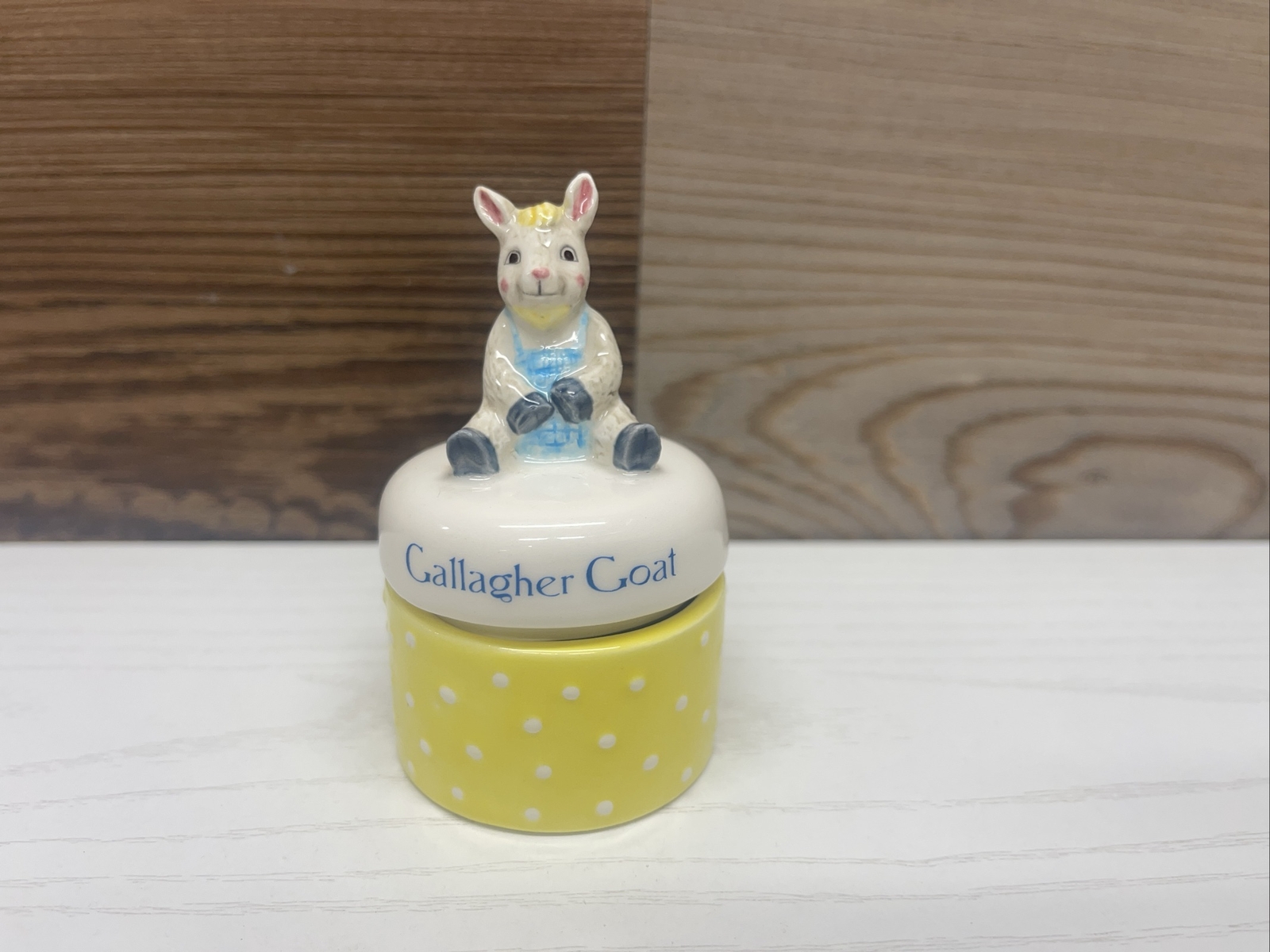 Gallagher Goat Yellow Trinket Box