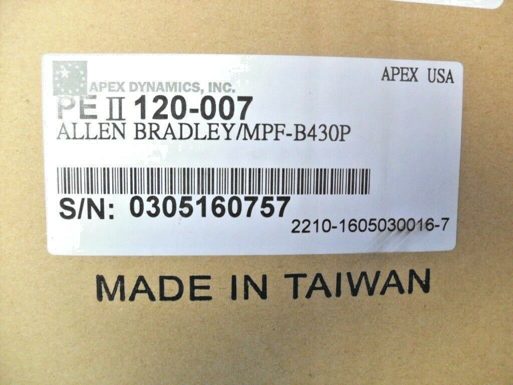 PE II 120-007 - APEX DYNAMICS  007:1 Ratio, A-B MPF-B430P Factory Sealed Box`s