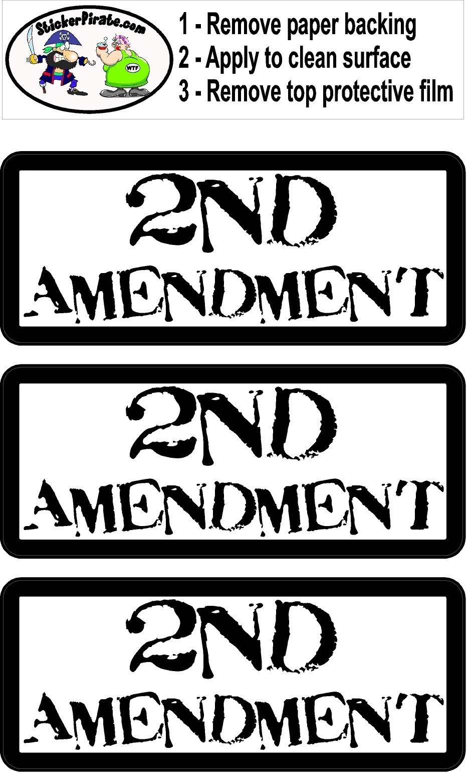 3 - 2nd Amendment Hard Hat Biker Biker Helmet Sticker BS010