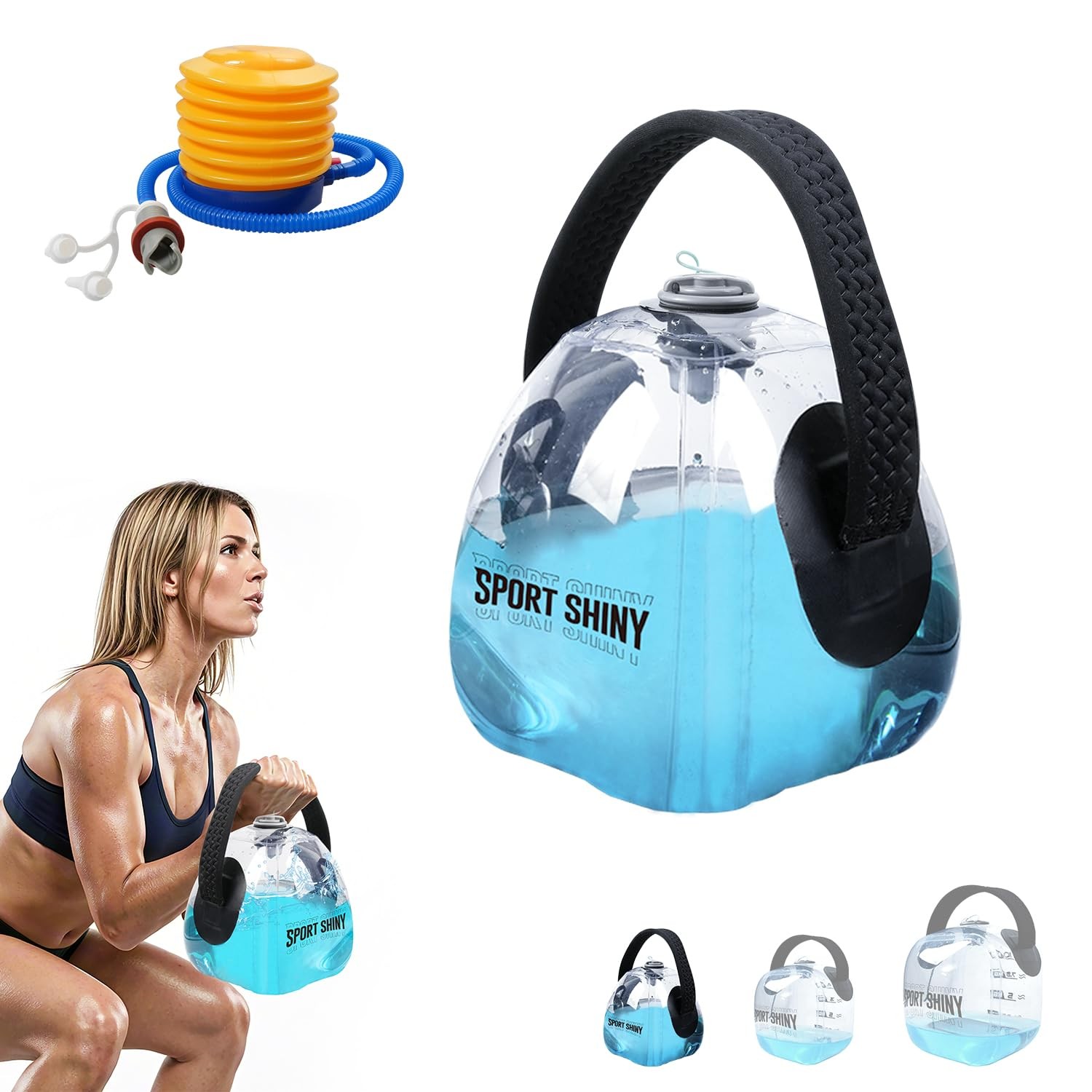 EasyGo Kettlebells, Foldable Water-Filled Kettlebell, Adjustable Kettlebell (...