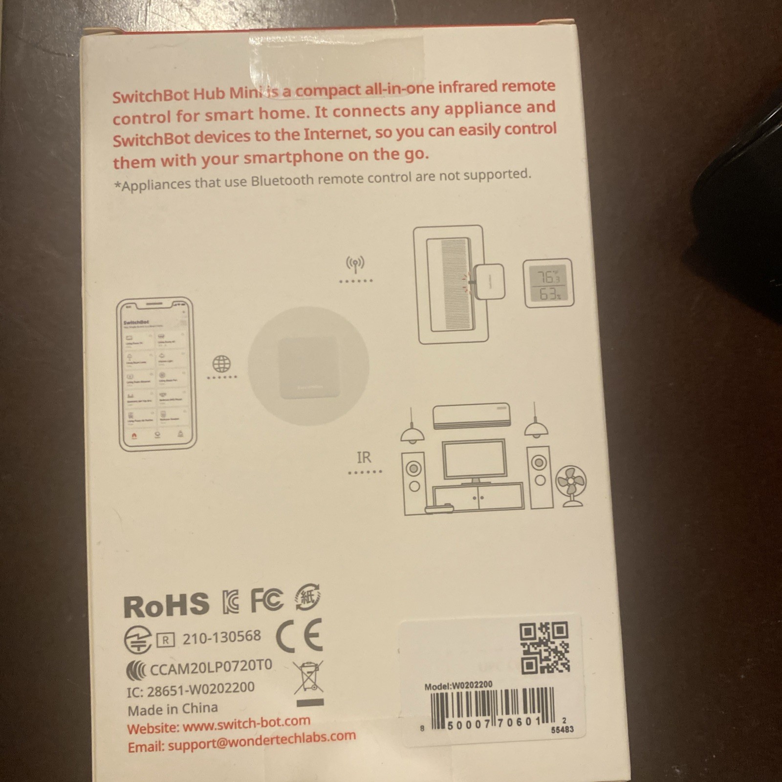 SwitchBot Hub Mini Wi-Fi Home Appliances Smart Remote Control - White