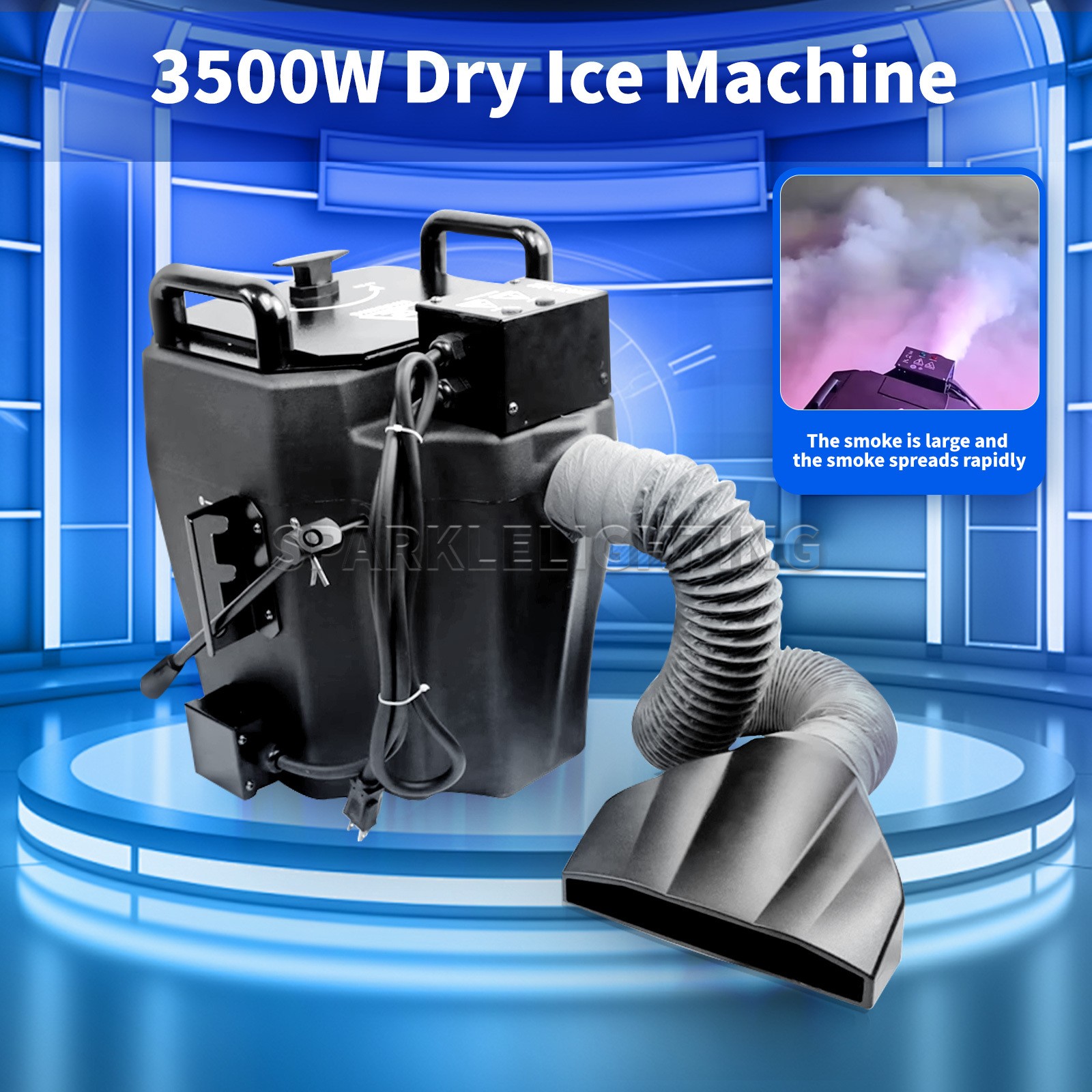 PAIDUN 3500W Low Lying Fogger Dry Ice Machine Ground Smoke Fog Wedding DJ Event