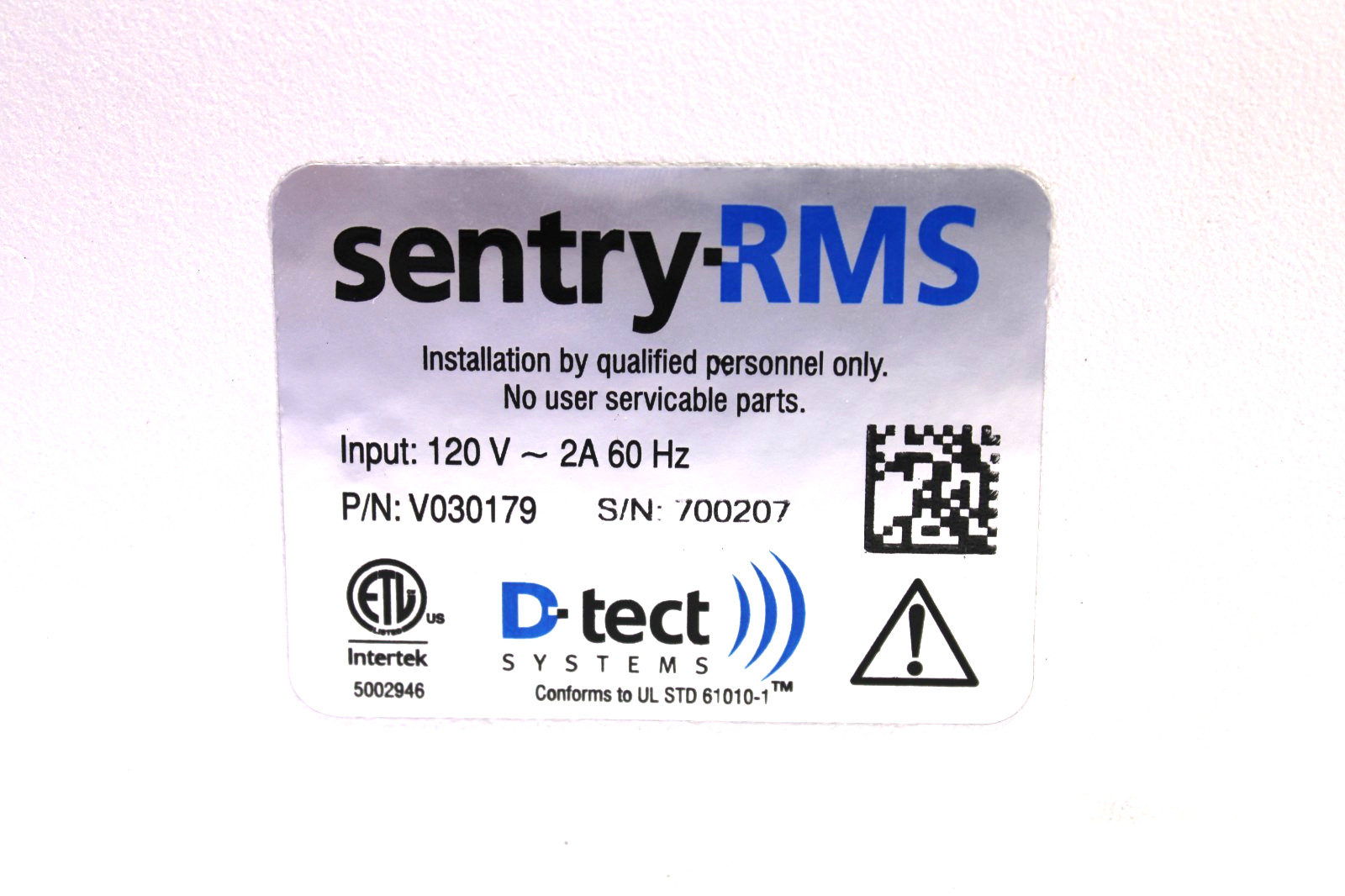 D-TECT SENTRY RMS REMOTE SECURITY AND RADIATION MONITORING SYSTEM, PARTS/REPAIR