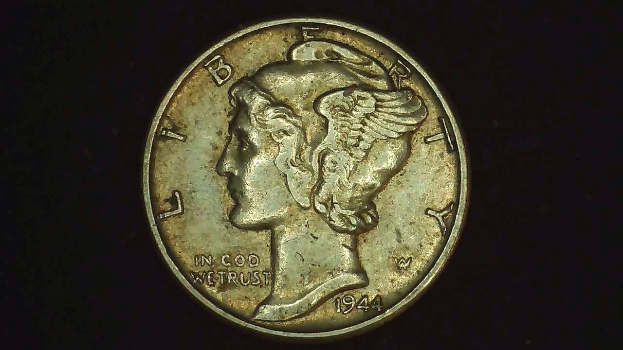 1944 Mercury Dime Full Bands Philadelphia Mint