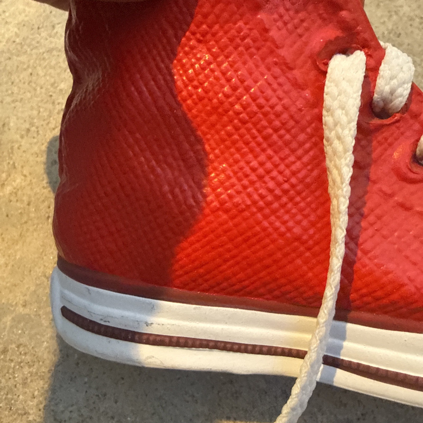 Vintage Red And White Converse Planter