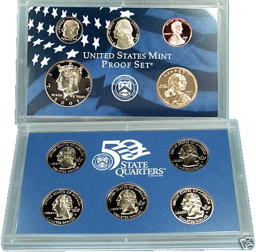 2001 S US Mint Proof Set | 10 Coins | 2-Lens Set | As Pictured | S Mint Mark