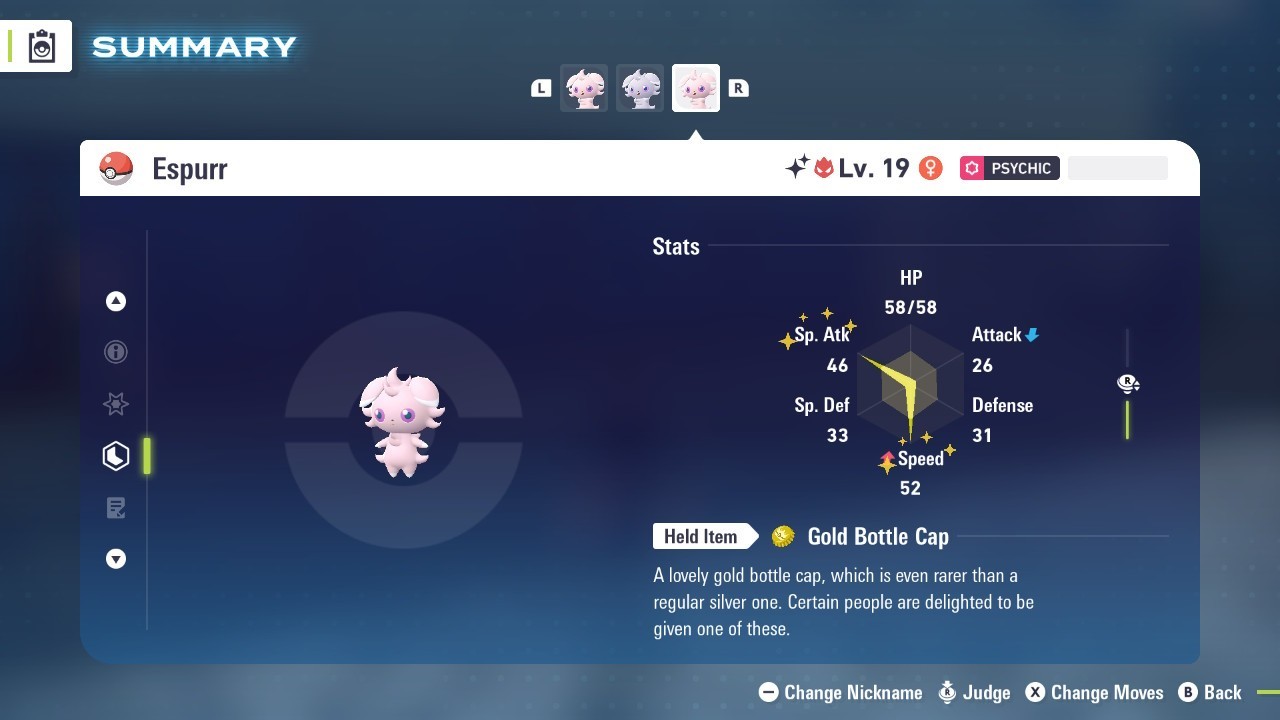 Pokémon Legends: Z-A Shiny Espurr Female 6iv ✨Max EV✨ALPHA
