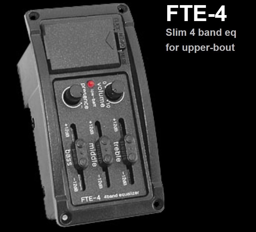 ARTEC FTE-4 Slim Acoustic Guitar 4 Band Equalizer EQ Preamp