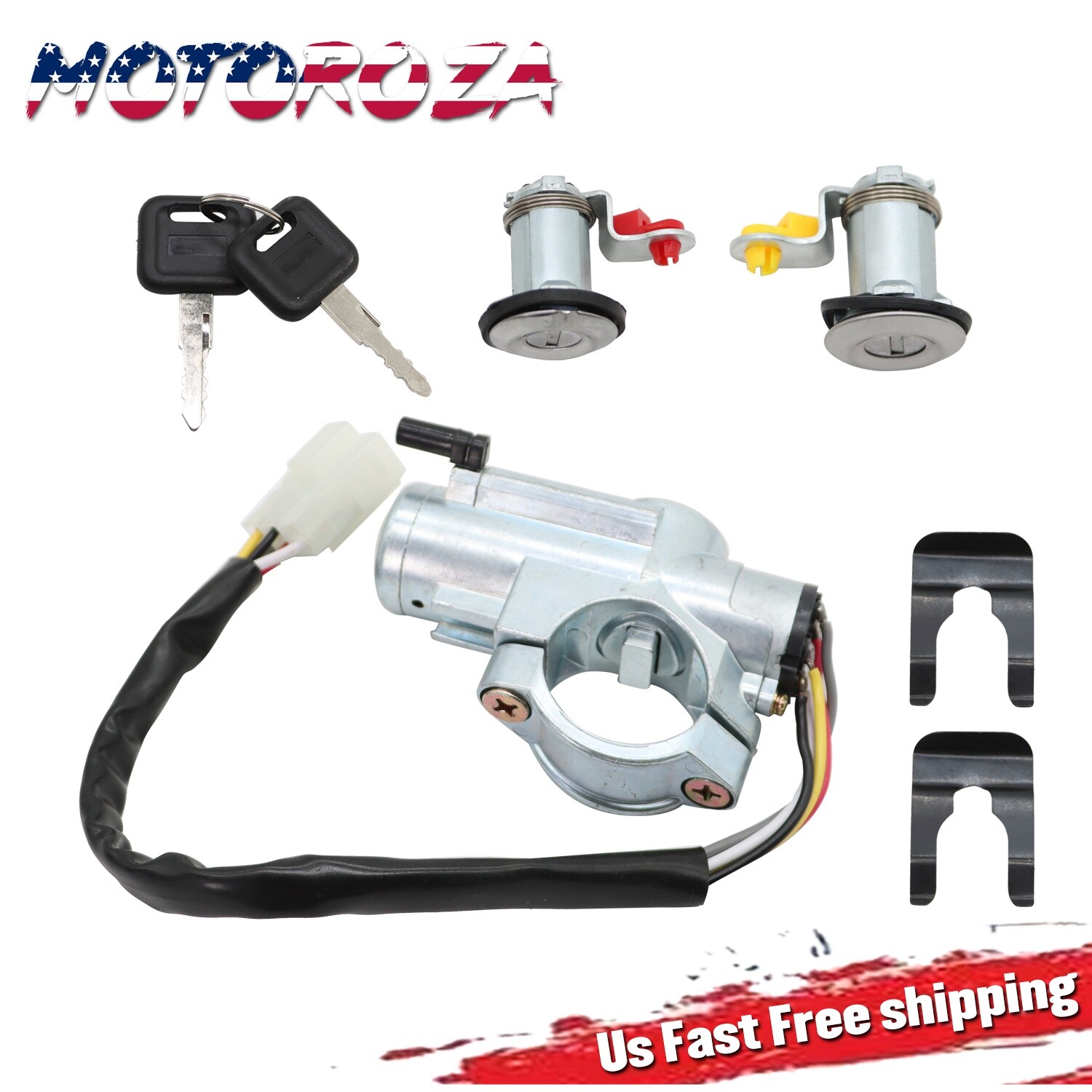 Ignition Switch Door Lock Cylinder for 1986-1996 Nissan D21 Pathfinder MT 2 KEY