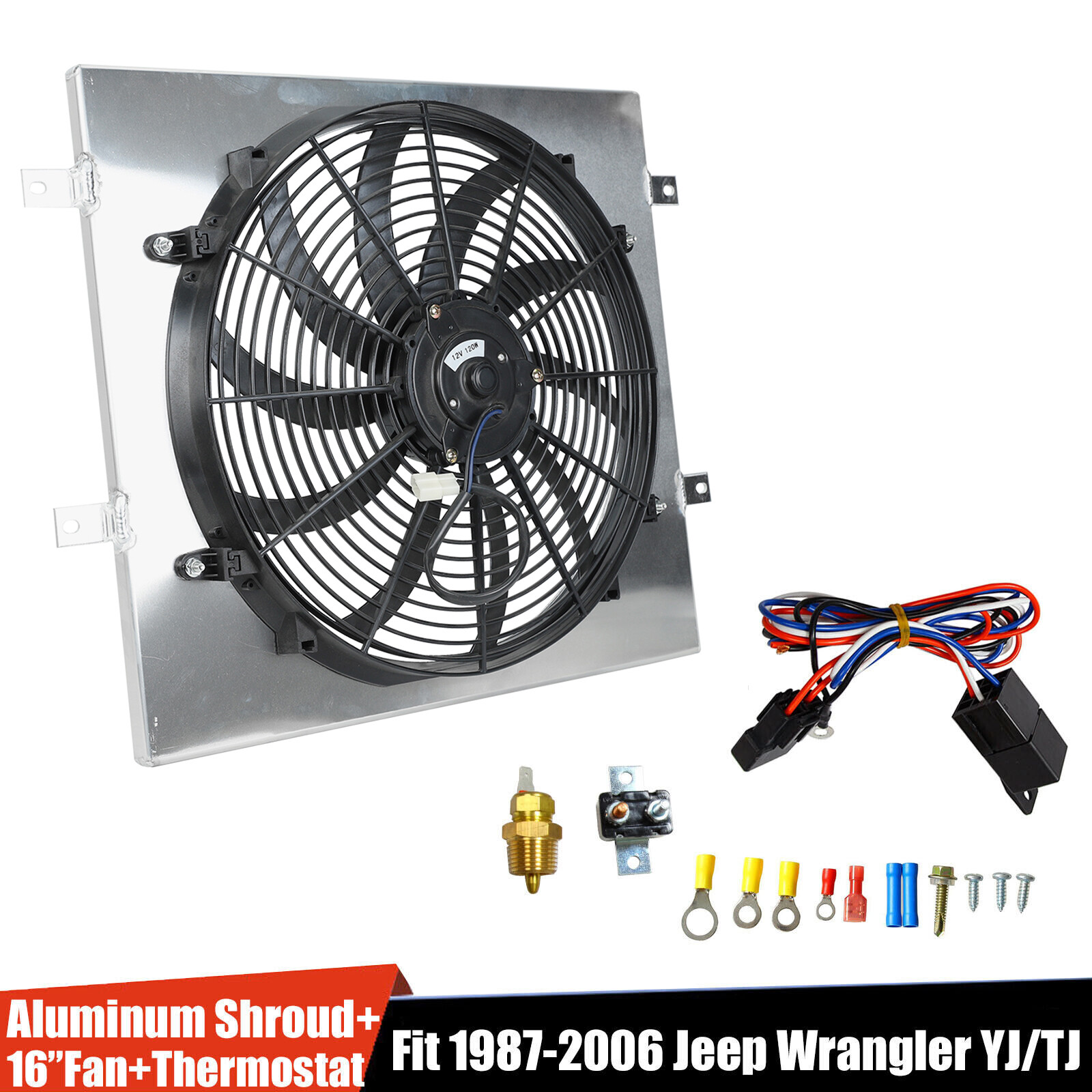 Aluminum Shroud Fan Relay FOR 1987-2006 Jeep Wrangler YJ TJ 2.4L 2.5L 4.0L 4.2L