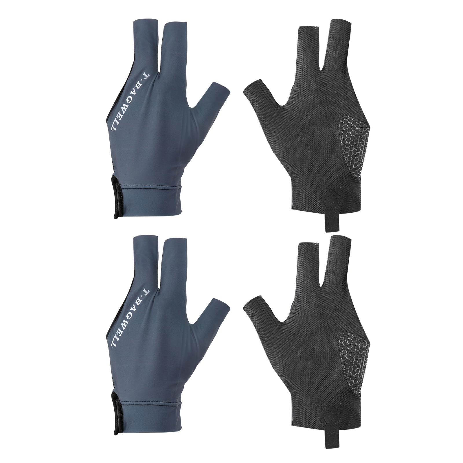 2 Pcs 3 Finger Pool Glove Left Hand Billiard Gloves Pool Cue Accessories Blue