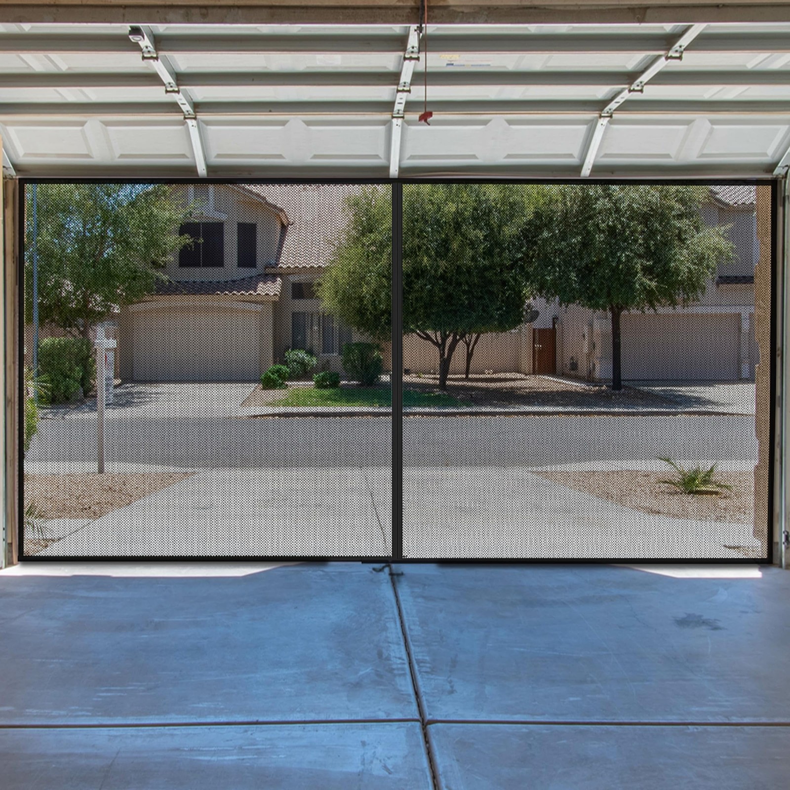 Magnetic Garage Screen Door HeavyDuty Fiberglass Mesh Insect and Bug Net Enc...