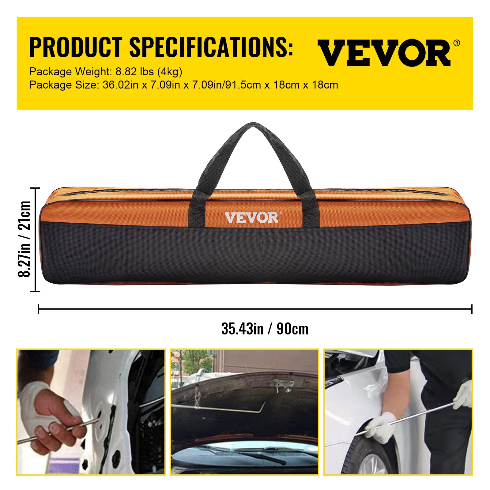VEVOR 20Pcs Car Push Puller Rods Dent Removal Paintless Tools Repair Hammer kit