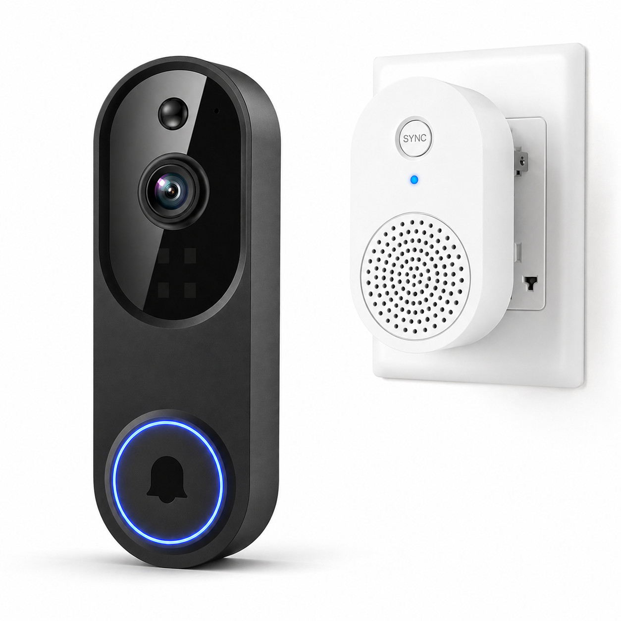 Wireless Video Doorbell Camera AI Human Detection 2 Way Audio Night Vision 2.4G