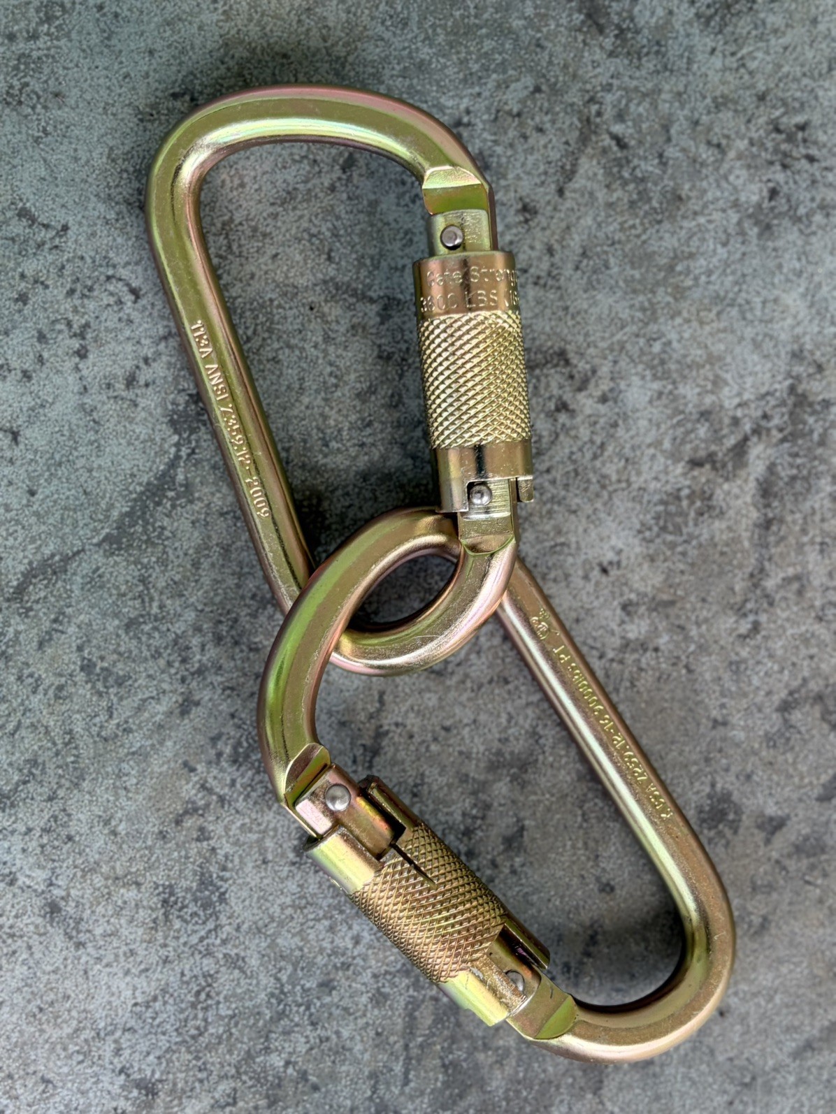 LOT of2 Malta Dynamic High Strength Steel Locking Carabiner C1001 9000 lbs Rated