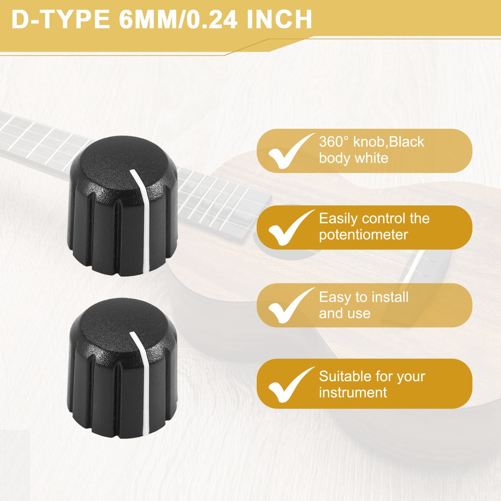 10Pcs Potentiometer Control Knobs for Electric Guitar Volume Tone Knobs3821