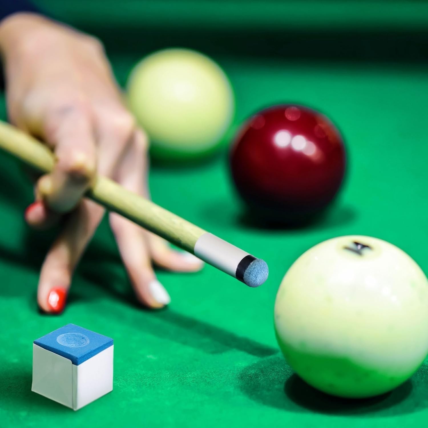 24 Pool Cue Chalks and Tips Replacement with Ferrules - Ideal for Tournaments