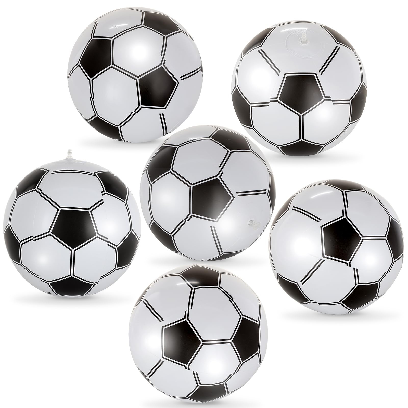 YOTHORN 6 Pcs Giant Inflatable Soccer,16 Inch Blow Up 16 inch, Soccer