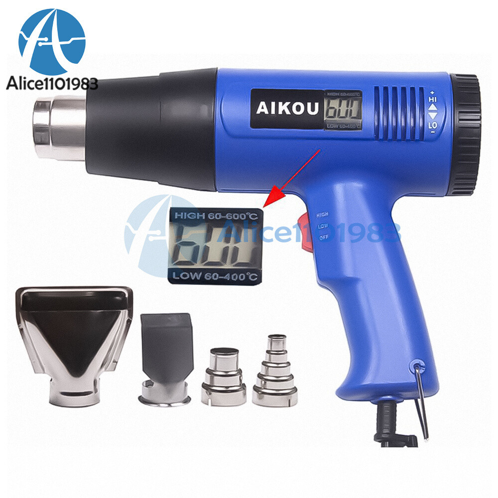 Hot Air Gun Digital LCD Display Electric Hair Dryer Heat Tool AC 110V/220V 1800W
