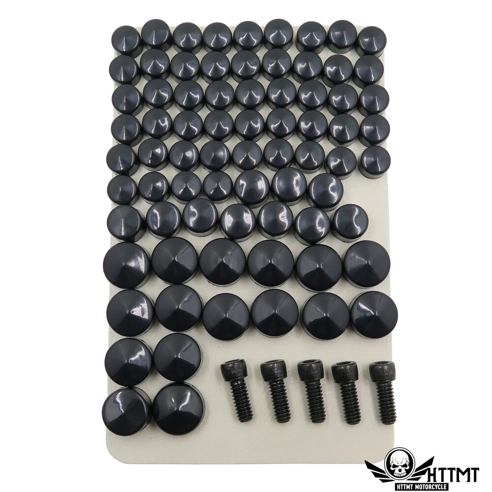 HongK 2007-2013 Harley FLT FLH Black Bolts Toppers Caps Motorcycle