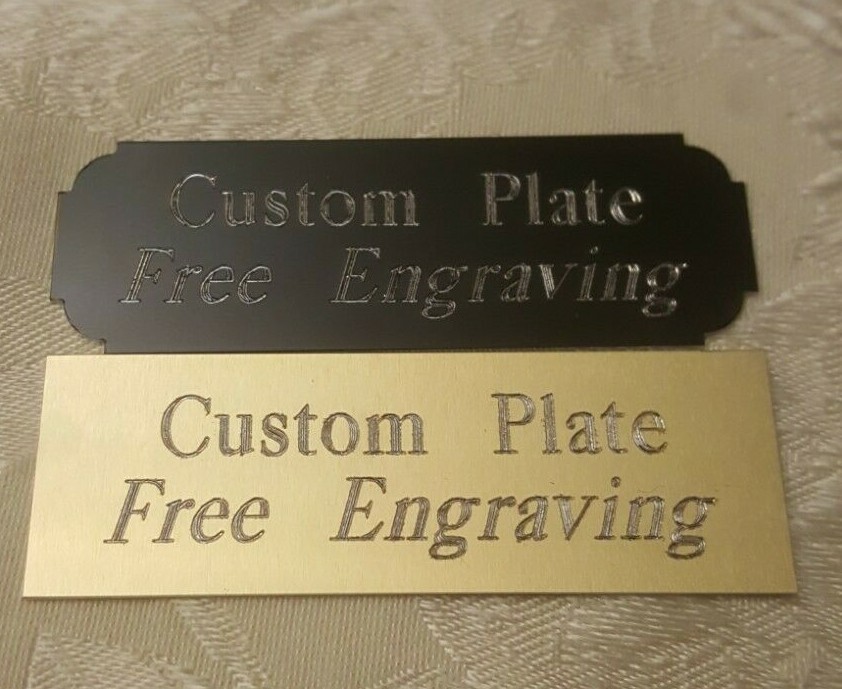 Engraved Plate, Trophy -Taxidermy - 1.25" x  3.5" Gold or Black aluminum