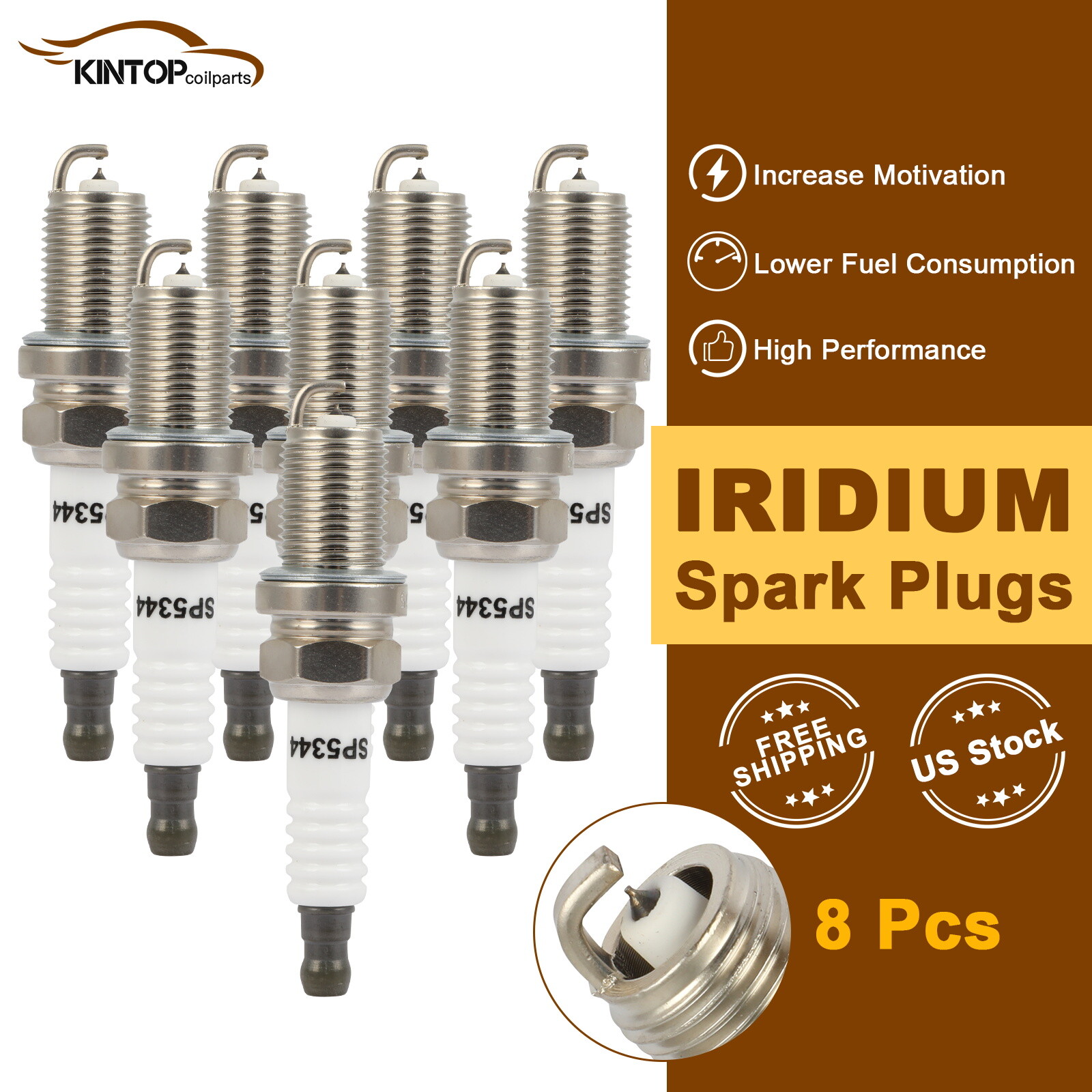 8x Iridium & Platinum Spark Plugs For Jeep Grand Cherokee 4.7L 2002-2004