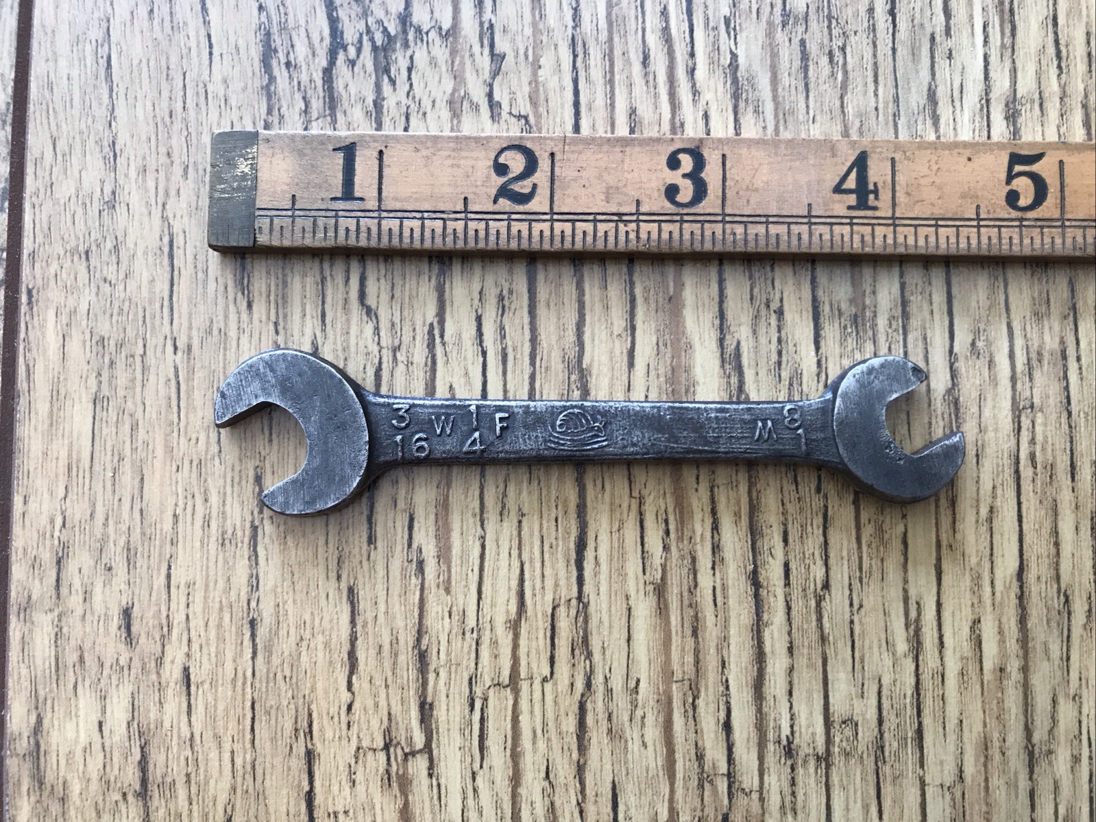 Vintage 1940s Snail Brand 3/16” X 1/8” Whitworth Open Ended Spanner.