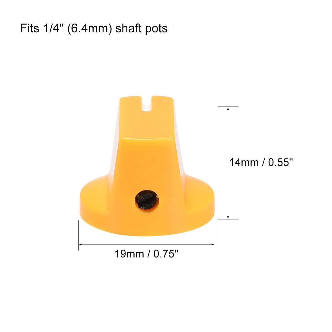 5Pcs 6.4mm Shaft Hole Pedal Knobs Pointer Control Knobs with Set Screw Yellow