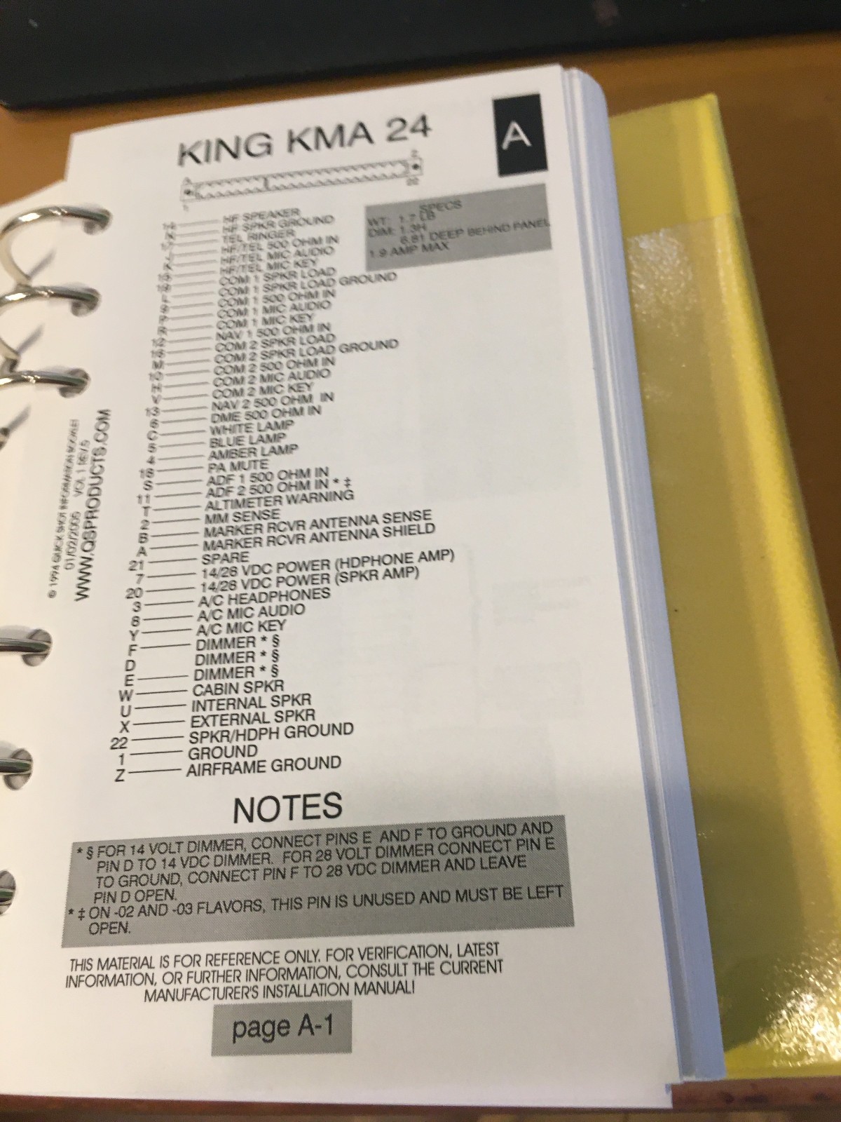Quick Shot Avionics Installation Reference Manual