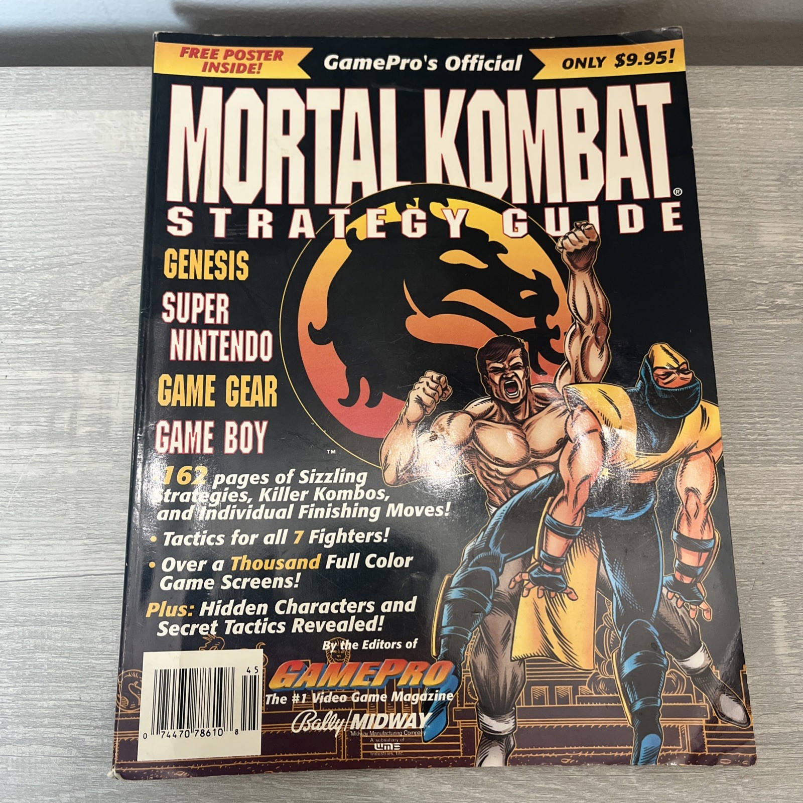 GamePro Mortal Kombat Strategy Guide 1992 with no poster retro