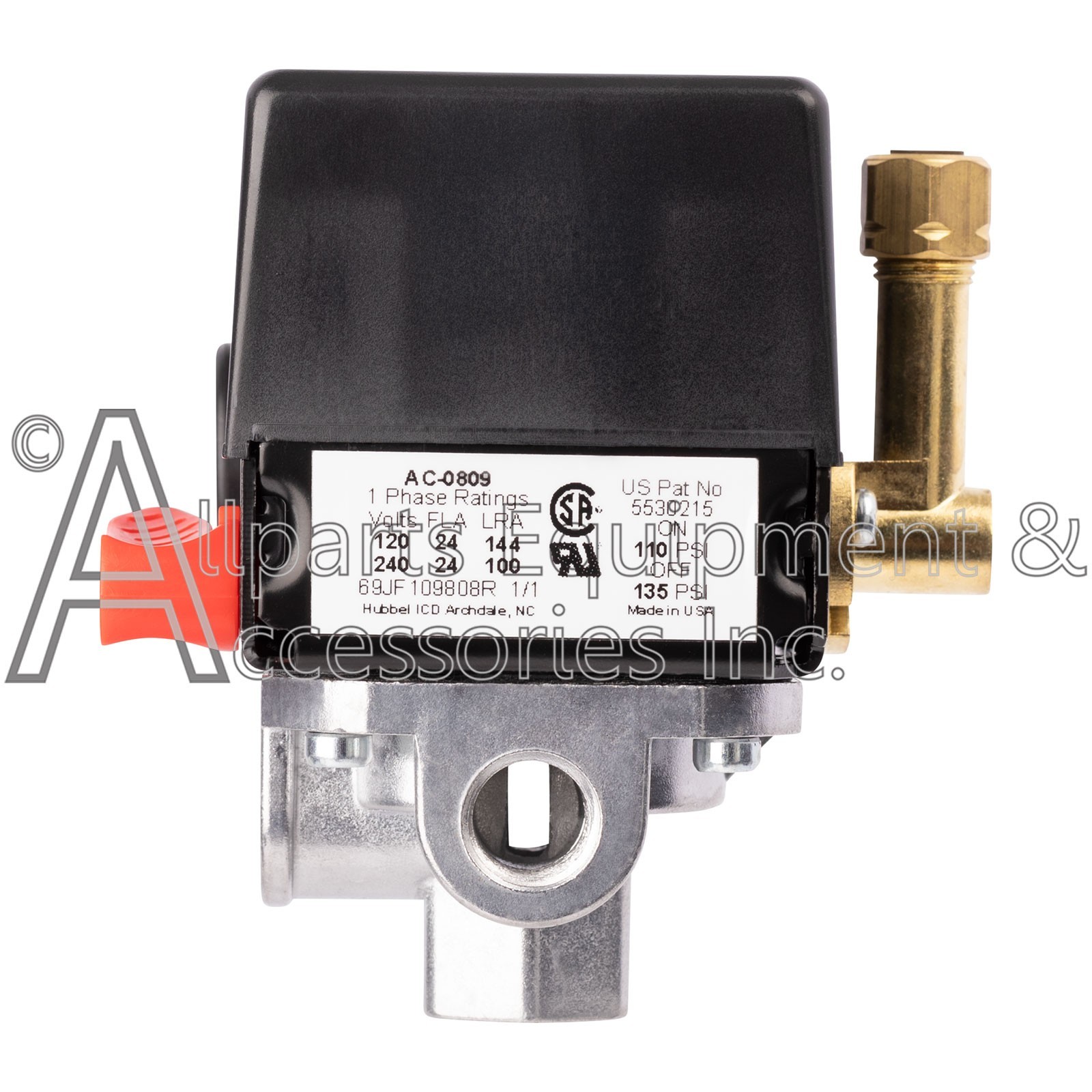 AC-0809 OEM Porter Cable/Craftsman 4-Port Pressure Switch 110/135 PSI