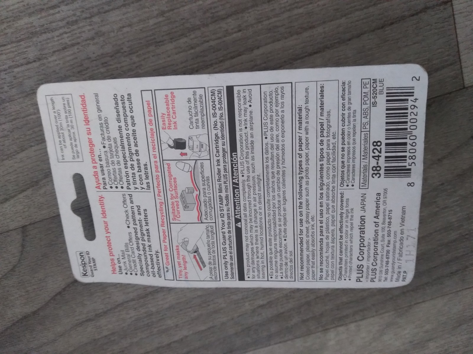 NEW Kespon Guard Your ID Stamp Mini Roller