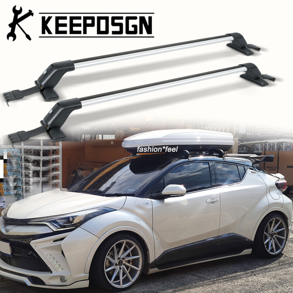 for Toyota C-HR Top Roof Racks Cross Bars Cargo Carrier Luggage w/ Lock Silver