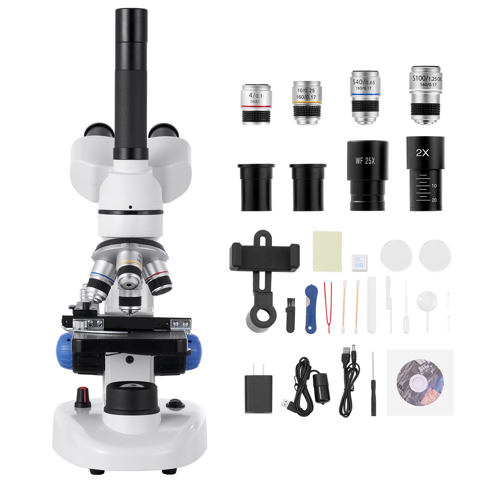 Uimoso Trinocular Compound Microscope Kit with 40-5000X Magnification