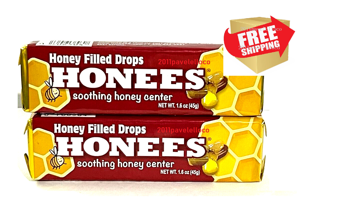 Honees All Natural Honey Filled Drops, 9 Count x 2 * Soothing Honey Center *
