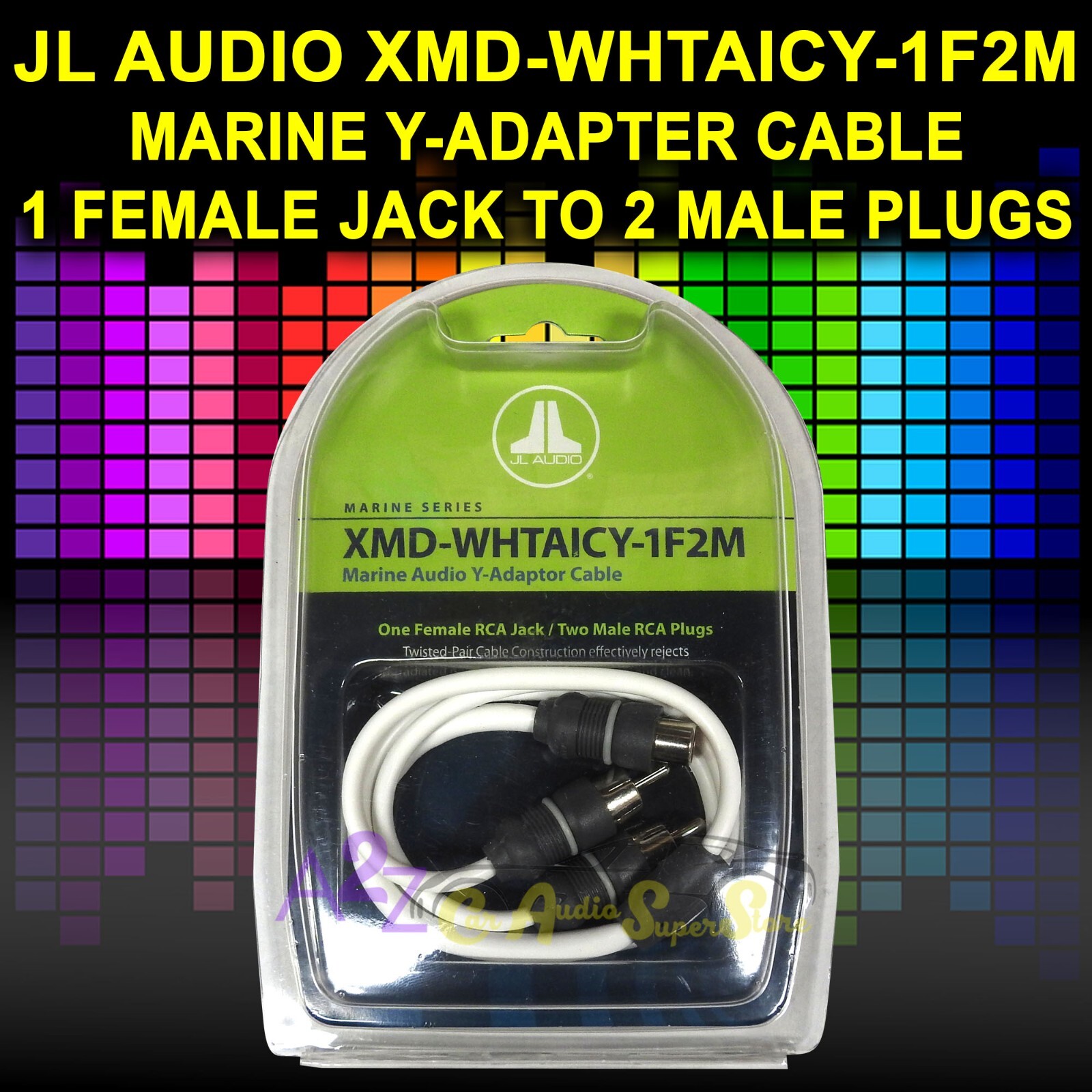 JL AUDIO XMD-WHTAICY-1F2M (90472) MARINE 1 FEMALE JACK TO 2 MALE PLUGS Y-ADAPTER