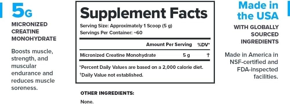 NEW LEGION Micronized Creatine Monohydrate Supplement Powder Unflavored 60 Serv