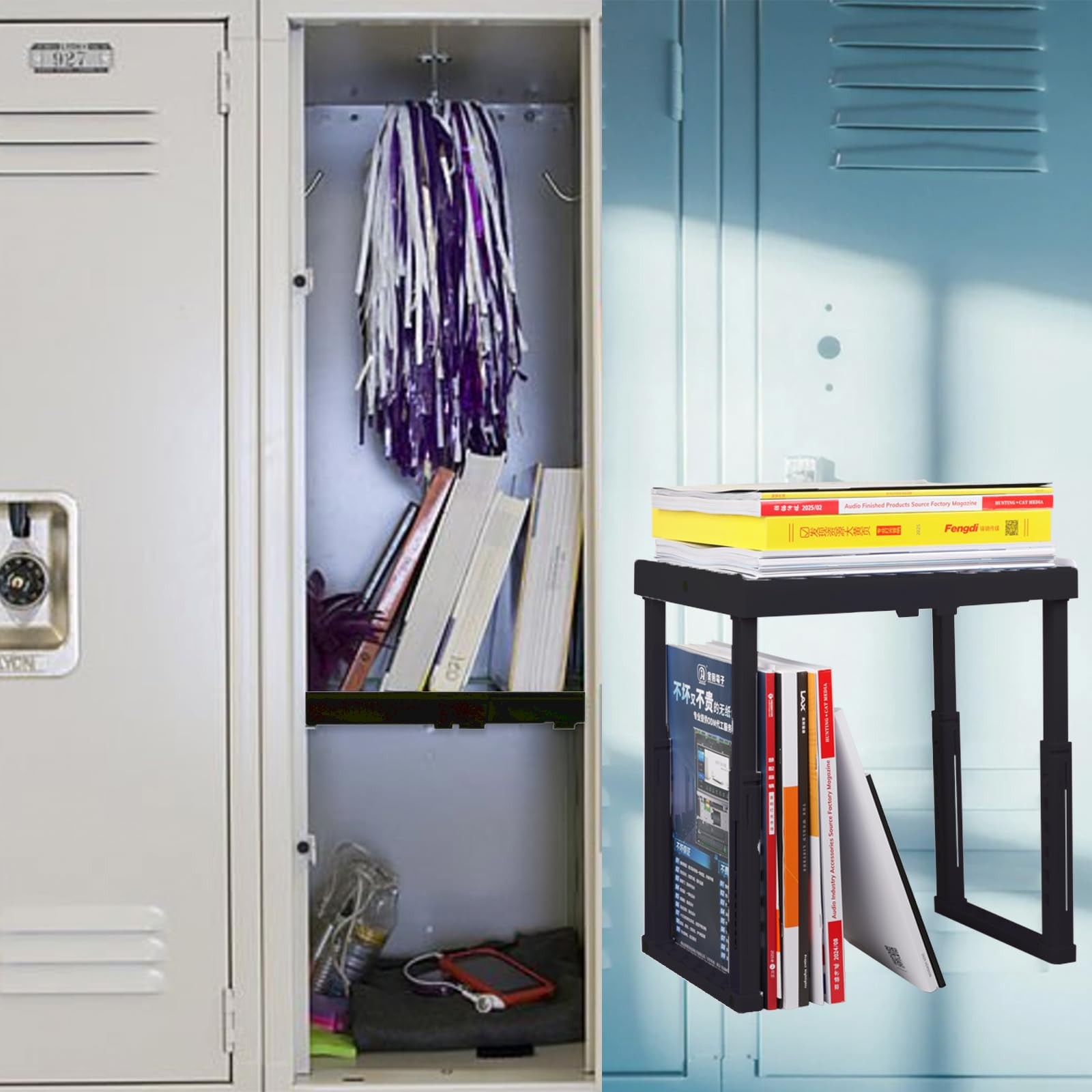 Adjustable Locker Shelf Organizer – Back to Essentials Locker Organizer for G...