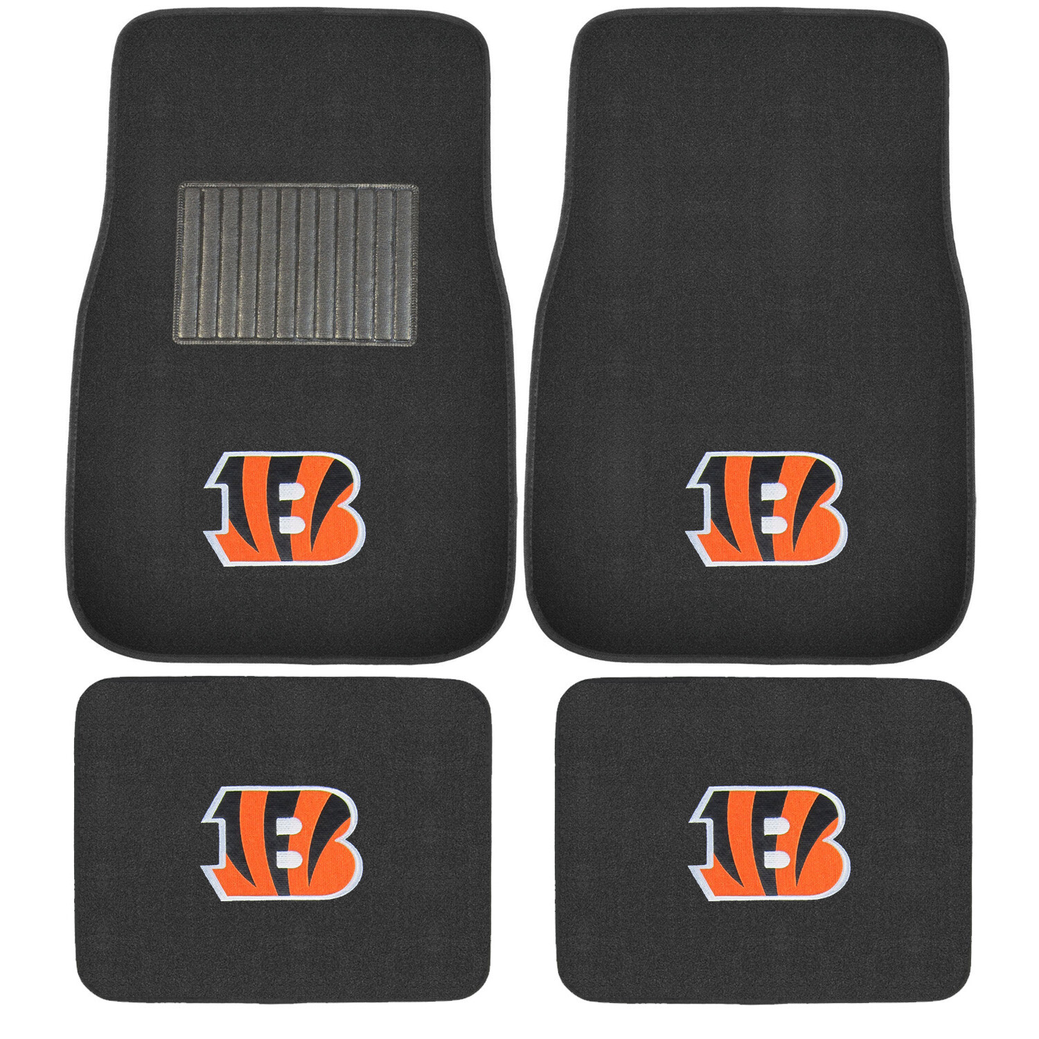 New 4pcs NFL Cincinnati Bengals Car Truck Front Rear Carpet Floor Mats Set